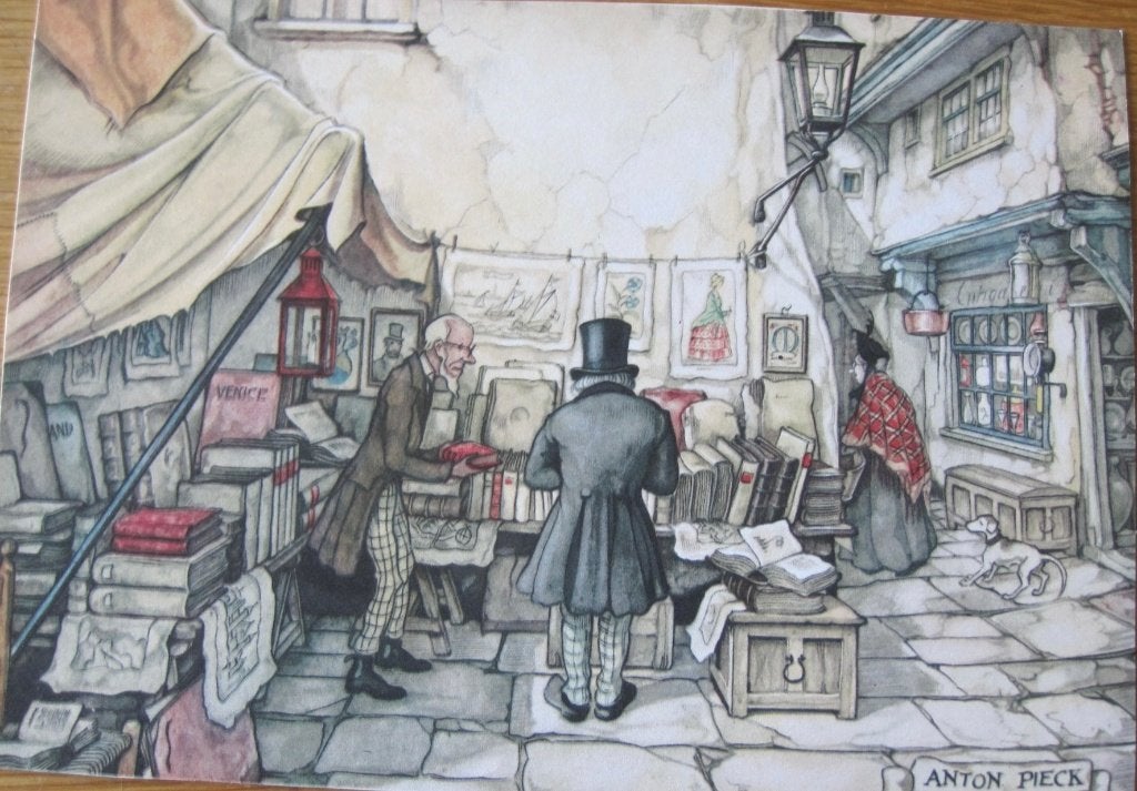 Anton Pieck - kijken in de boekenstal - nieuw, Verzenden, 1980 tot heden, Ongelopen, Overige thema's