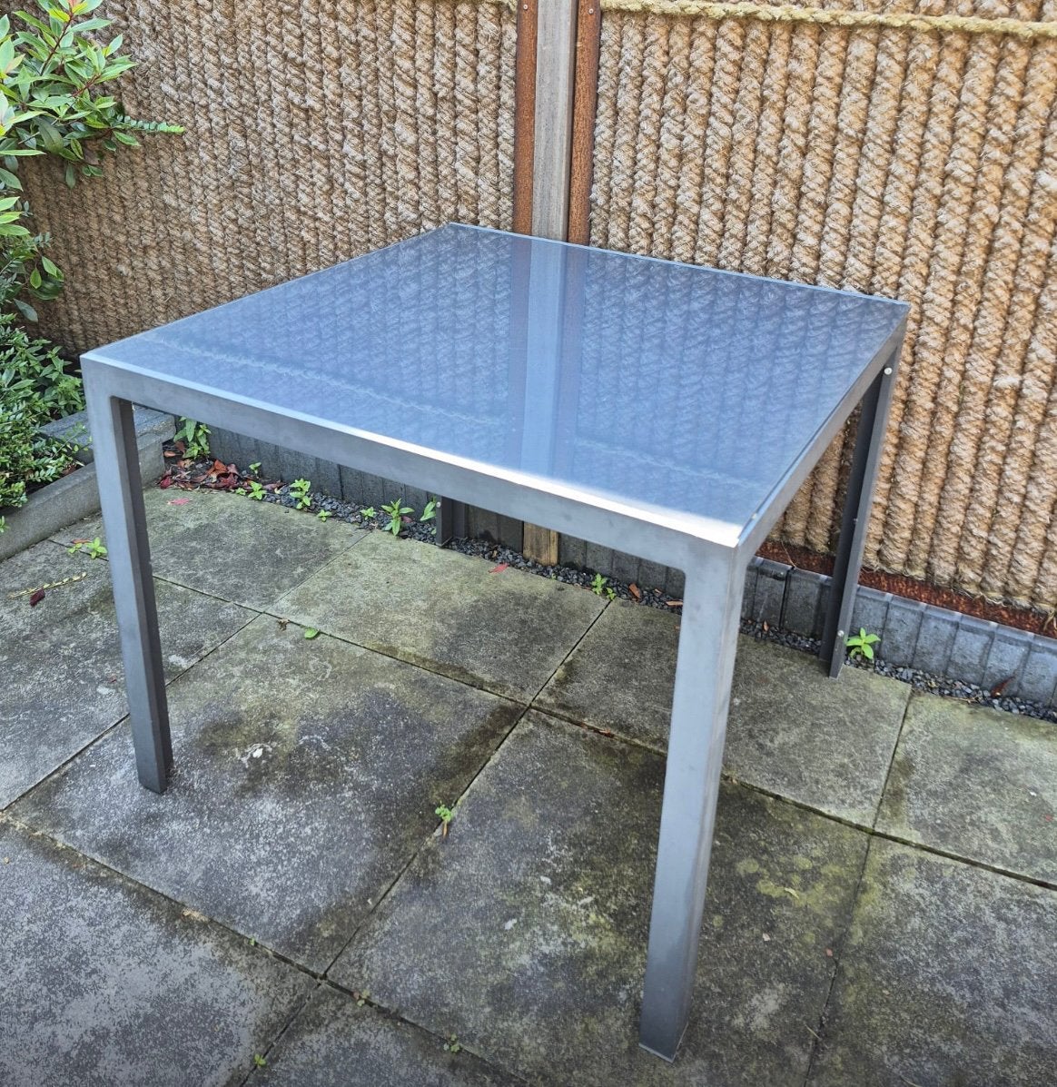 Tuintafel 90X90X73, Tuin en Terras, Tuintafels, Ophalen, Gebruikt, Vierkant, Aluminium