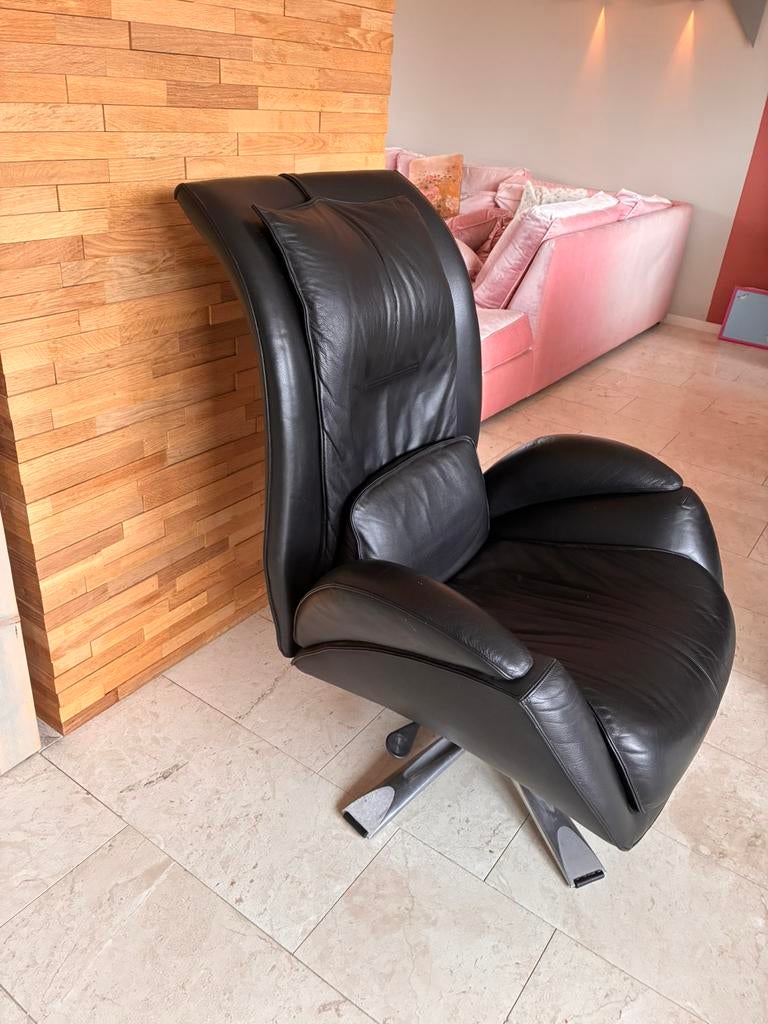 Saporiti italiaans design fauteuil relaxstoel vintage, Huis en Inrichting, Fauteuils, Ophalen, Zo goed als nieuw, 75 tot 100 cm