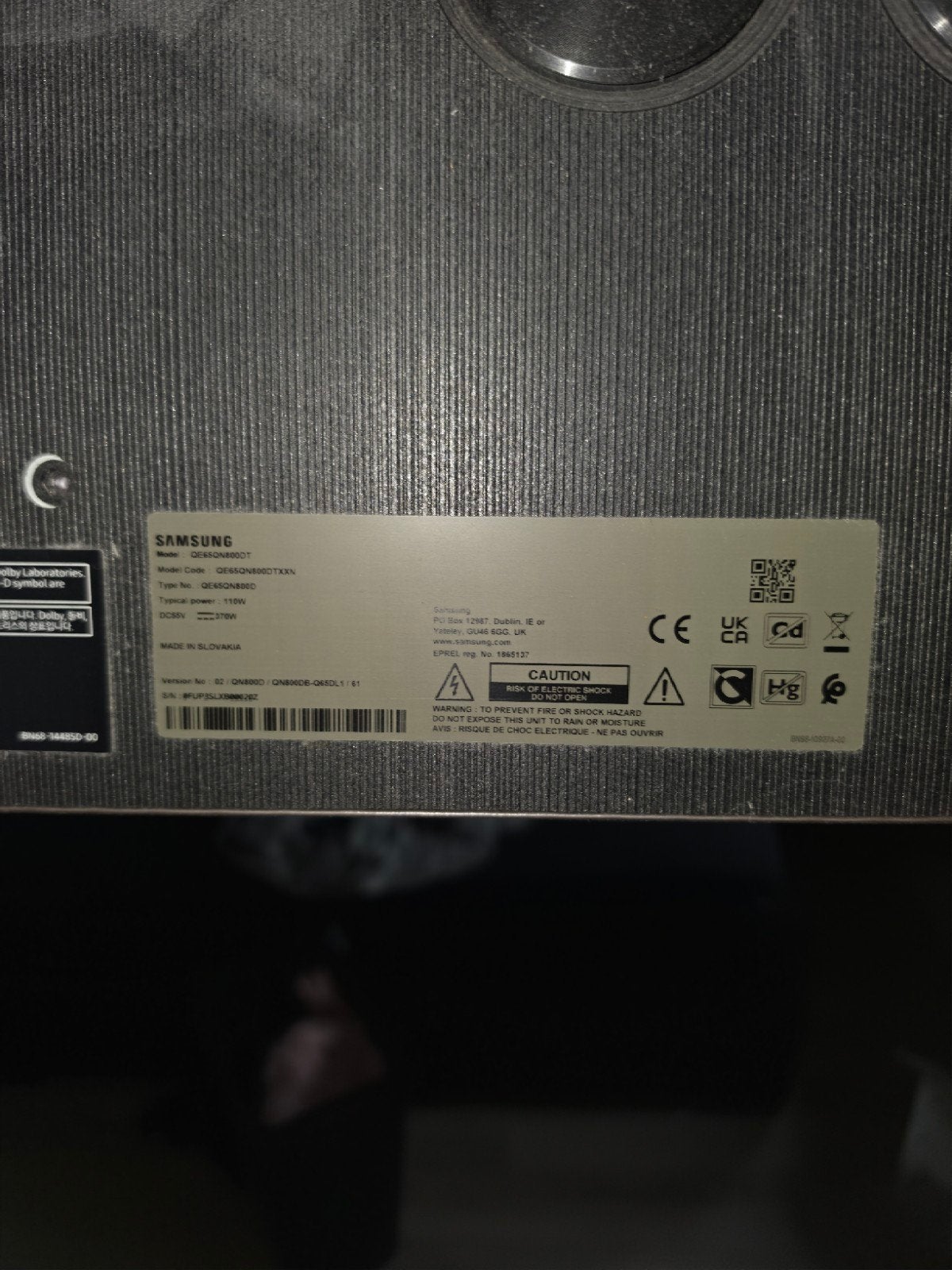 DEFECT - Samsung 65" Neo QLED 8K (QE65QN800DT)- Scherm kapot, Ophalen, QLED, 120 Hz, 8k (UHD)