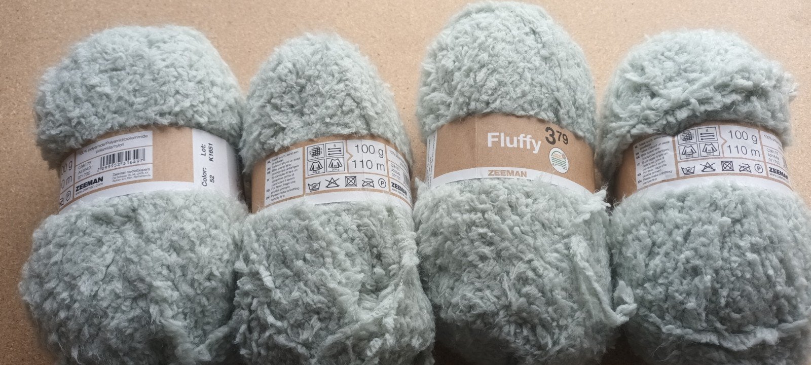 Zeeman Fluffy Garen - Kleur 52 (Lichtgroen) - 4 bollen, Ophalen of Verzenden, Nieuw, Breien of Haken, Wol of Garen