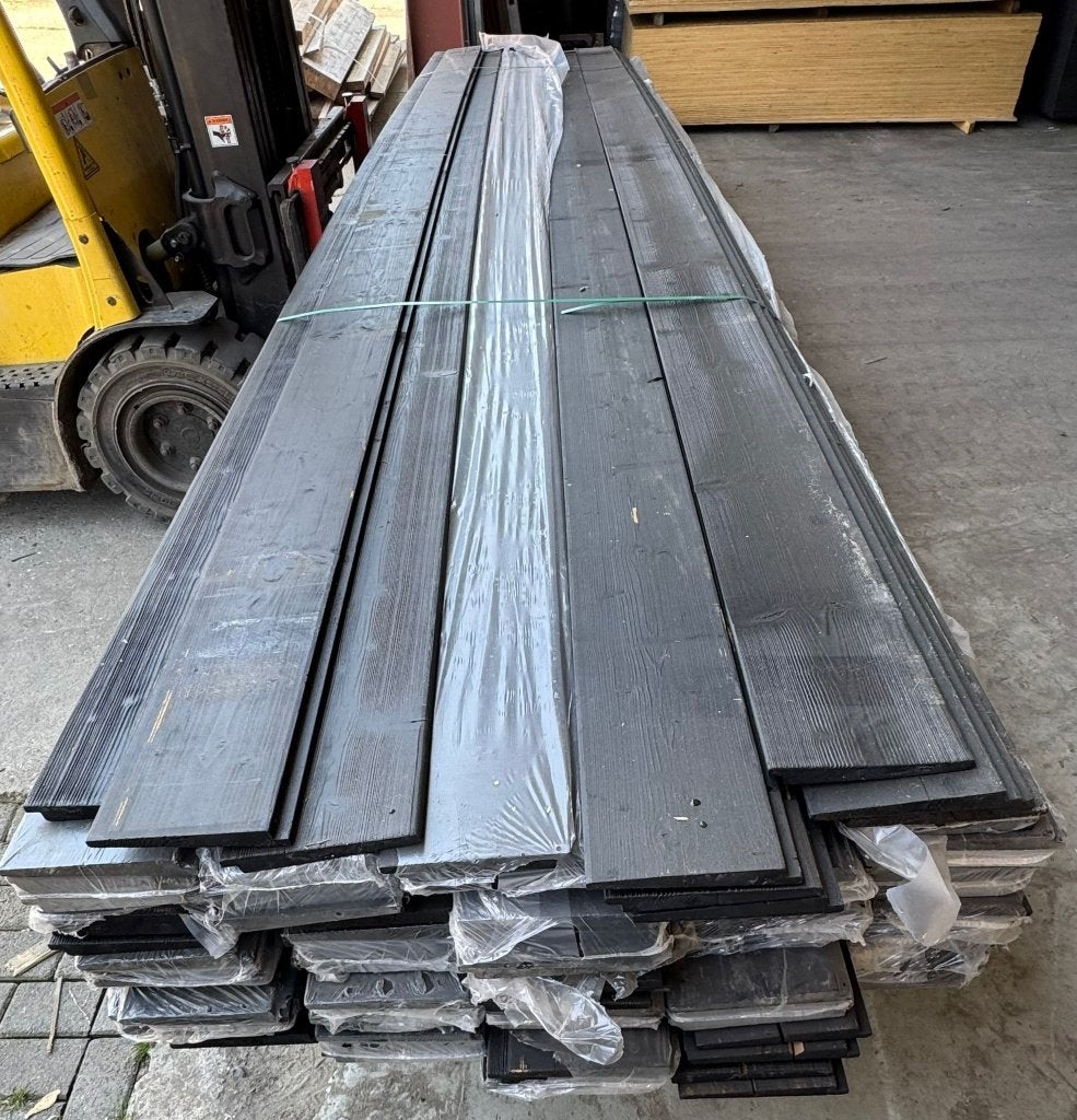 Thermogevel zweeds rabat zwart 12/26x195, Tuin en Terras, Palen, Balken en Planken, Ophalen, Nieuw, 250 cm of meer, Planken