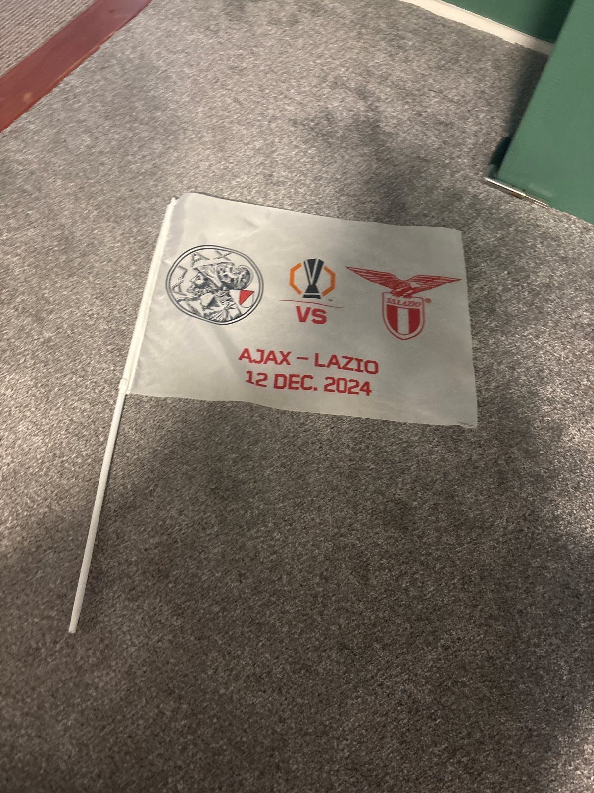 Ajax - Lazio Vaantje 12 Dec. 2024 Europa League, Ophalen of Verzenden, Zo goed als nieuw, Ajax, Vaantje of Sjaal