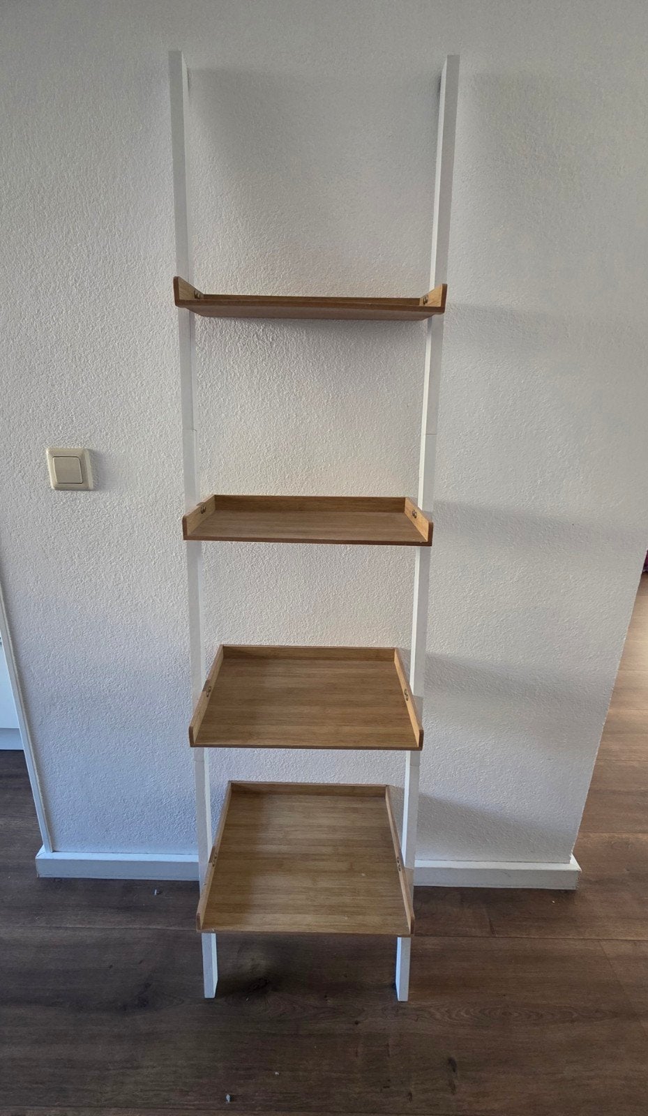 Decoratieve ladder wit met beuken planken, Ophalen, Gebruikt