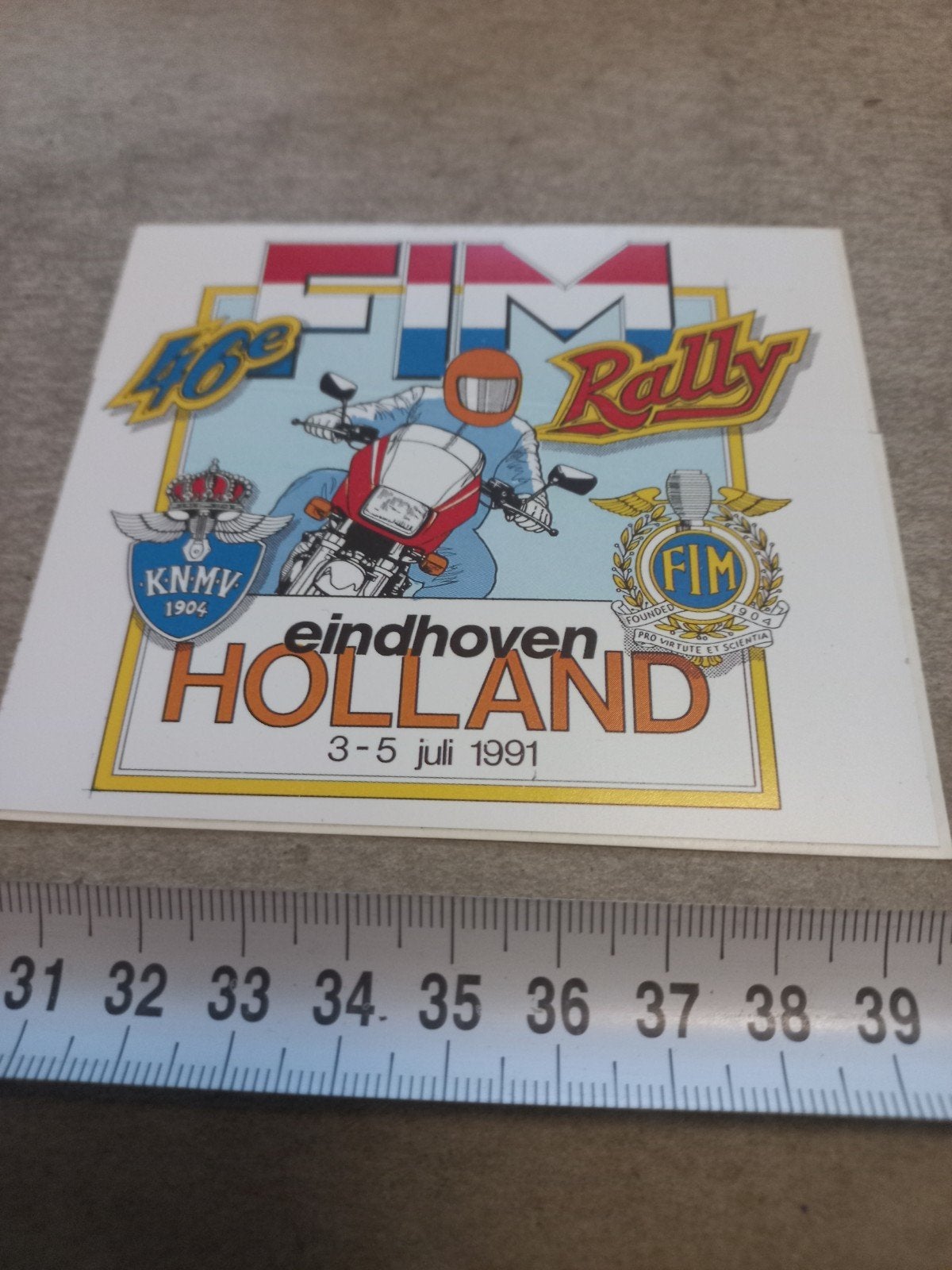 46e FIM Rally Eindhoven Holland 1991 Sticker, Ophalen of Verzenden, Gebruikt