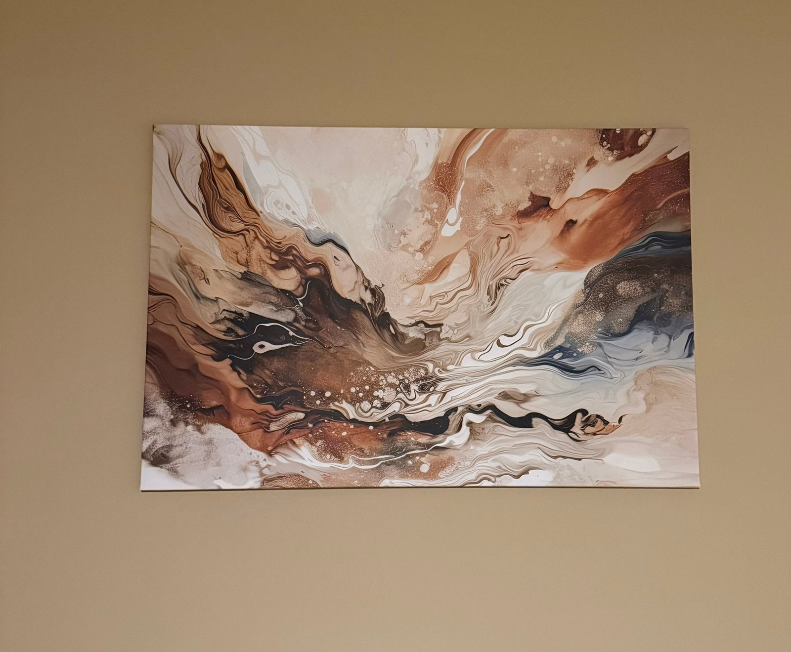 Canvas schilderij abstract beige  120 x 80 cm als nieuw, Ophalen, Overige materialen, Abstract