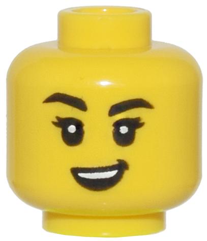 Lego Castle Gezicht, 2x Yellow Minifigure, Head Female, Blac, Lego, Nieuw, Ophalen of Verzenden, Losse stenen