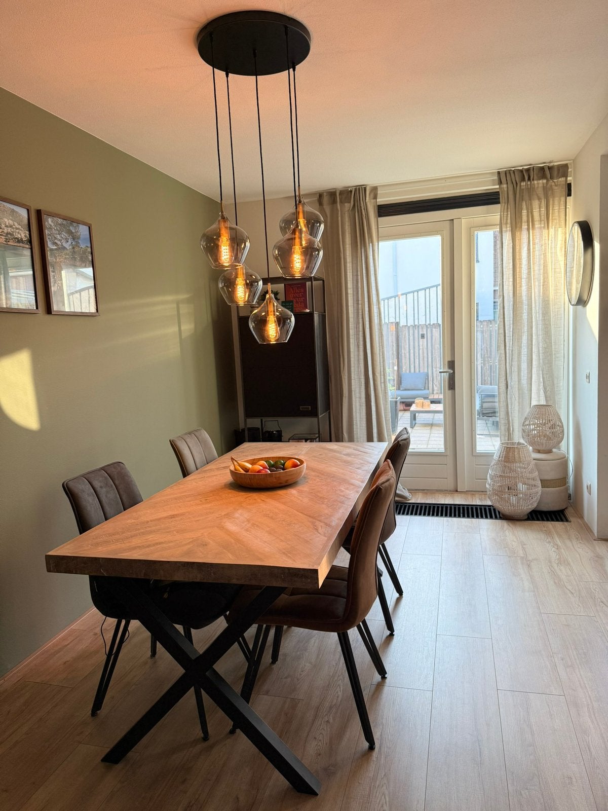 Nieuw - eettafel WOOOD - visgraat mangohout blad, Huis en Inrichting, Tafels | Eettafels, Ophalen, 200 cm of meer, 50 tot 100 cm