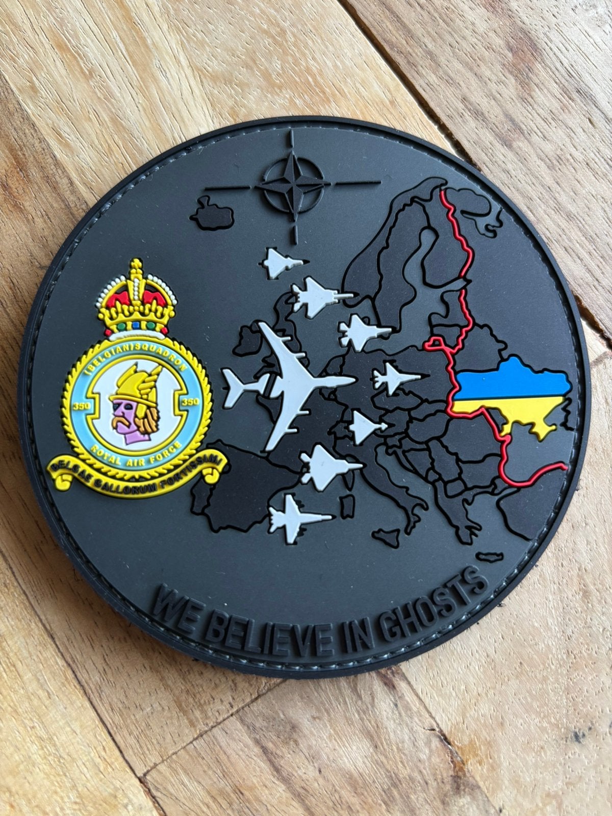 349 Belgisch Squadron Patch - We Believe in Ghosts, Verzenden, Luchtmacht, Overige gebieden, Embleem of Badge