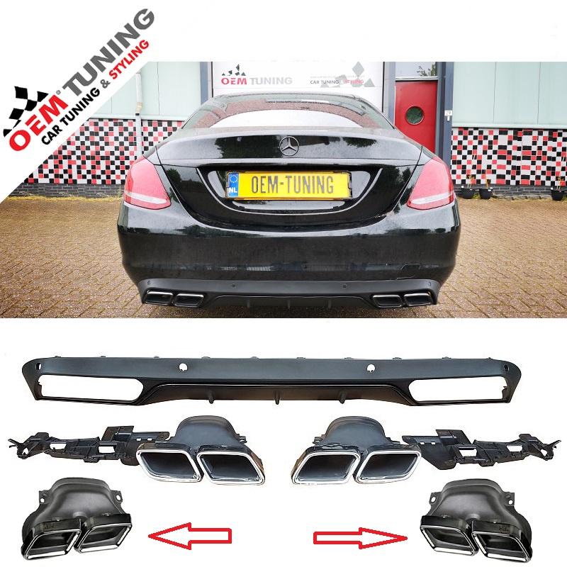 Diffuser W205 S205 C63 Style 14‑18 Black Std Bumper, Ophalen of Verzenden