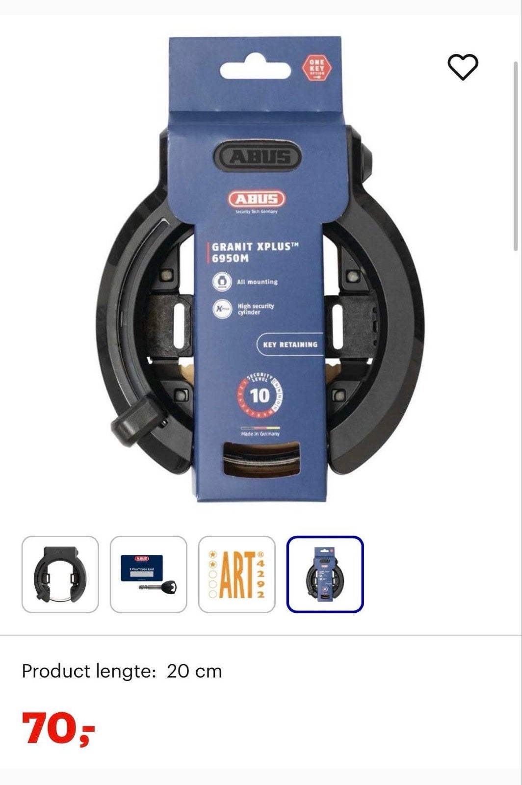 Nieuw ABUS Granit XPlus 6950M Ringslot - Verstelbaar, Ophalen of Verzenden, Nieuw, Ringslot