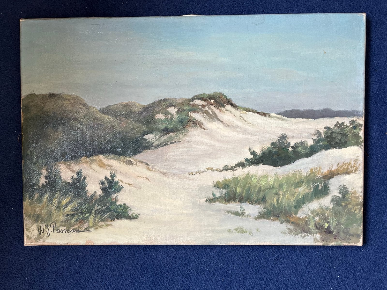 Schilderij W.J. Pasman - Duinlandschap Goeree 1969, Ophalen of Verzenden