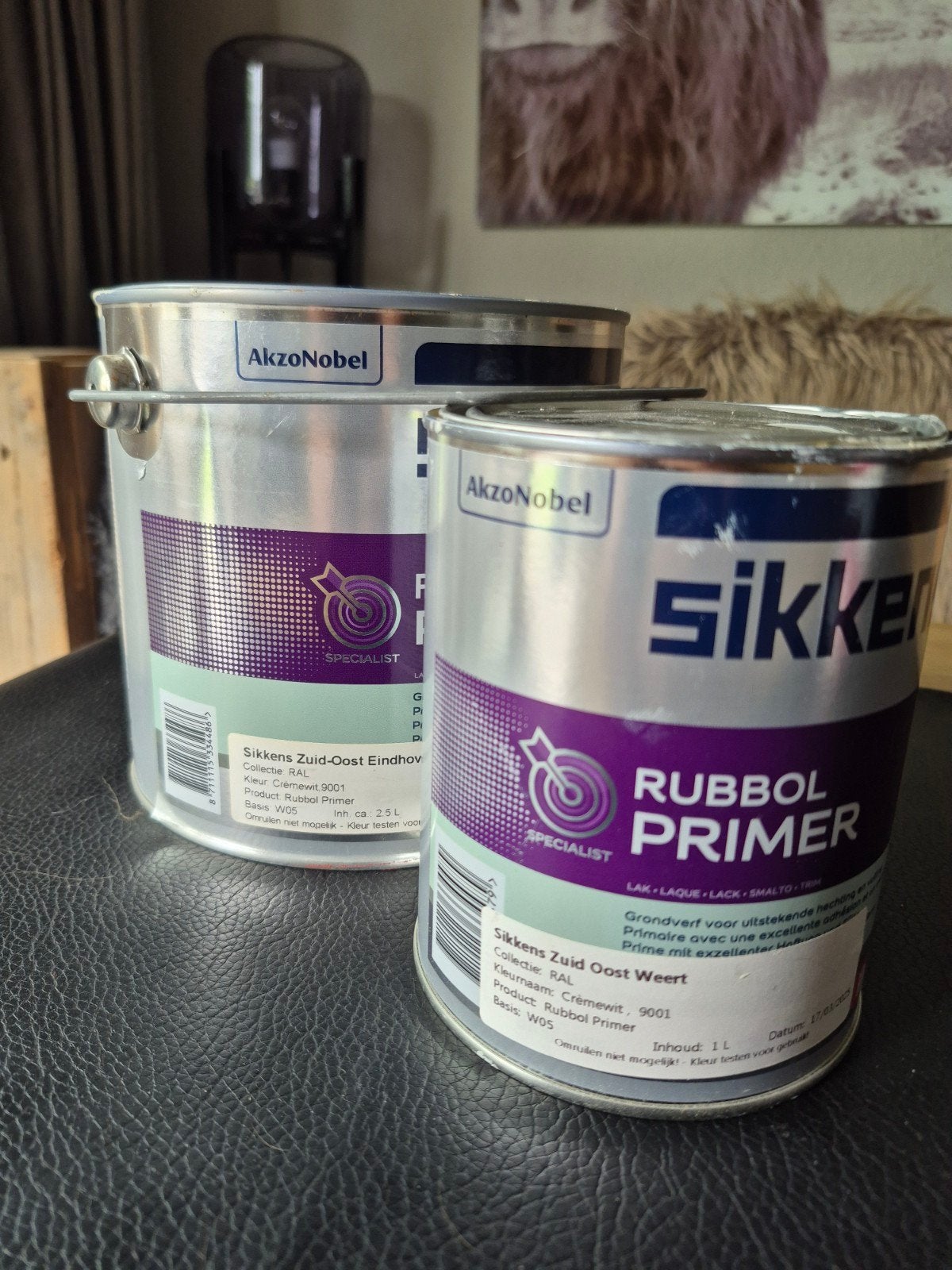 2,5 liter Sikkens Rubbol Primer  RAL 9001, Wit, Ophalen of Verzenden, Minder dan 5 liter, Verf