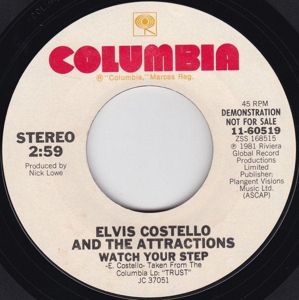 elvis costello & the attractions/watch your step-punk/promo, Gebruikt, Verzenden, 7 inch, Promo
