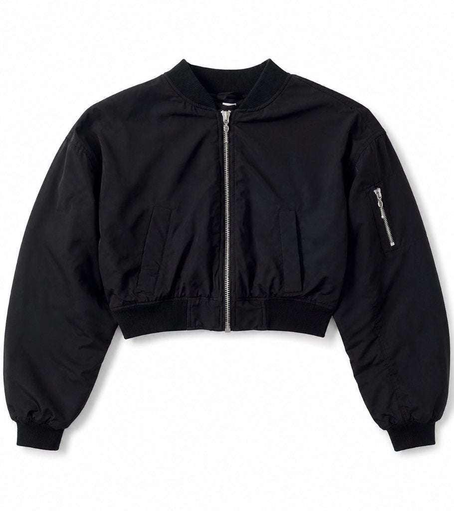 Cropped bomber jacket, H&M, Zwart, Nieuw, Ophalen of Verzenden