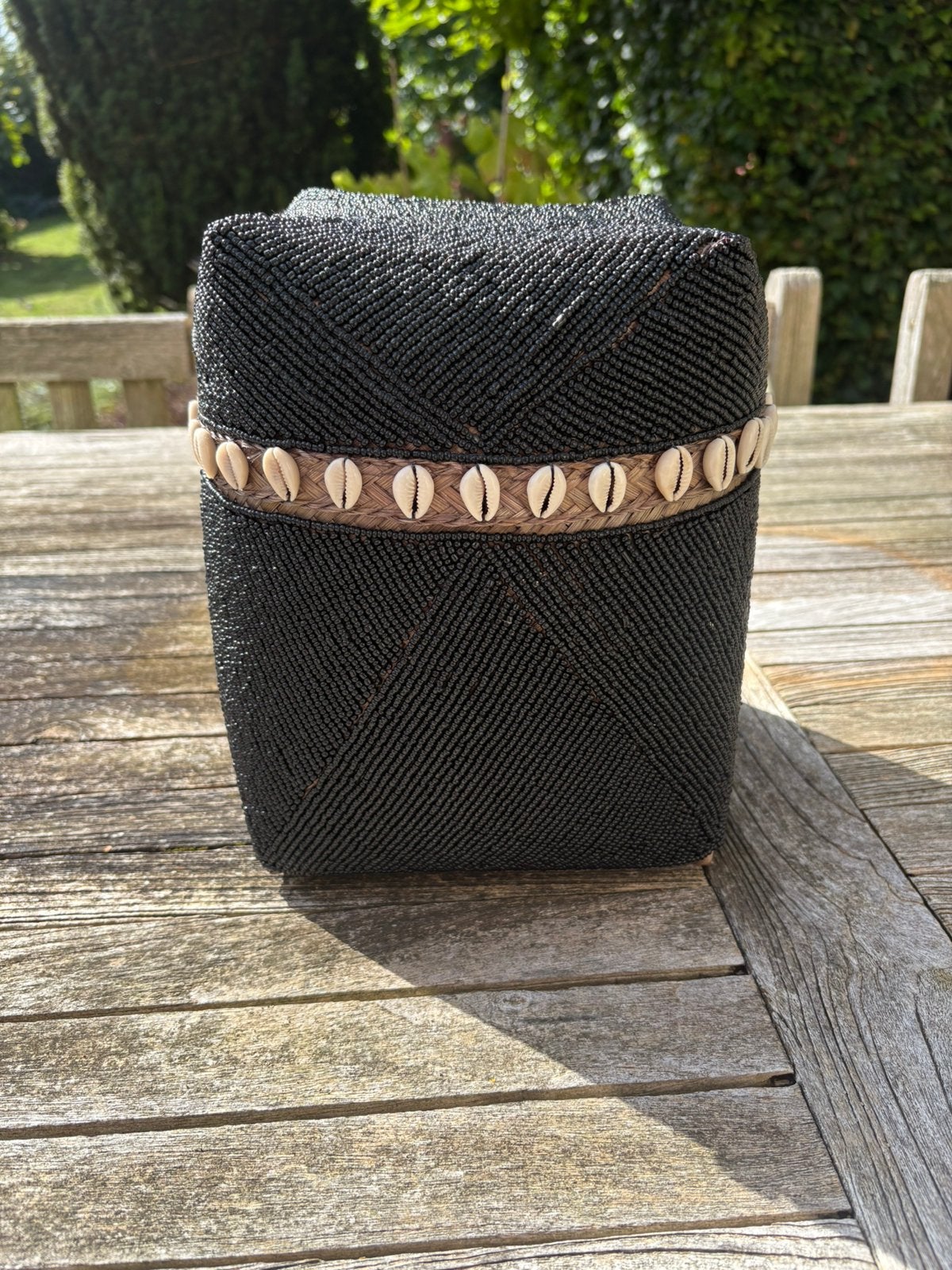 Kralen mand met schelpen, Ophalen of Verzenden, Zo goed als nieuw, Rond, Riet