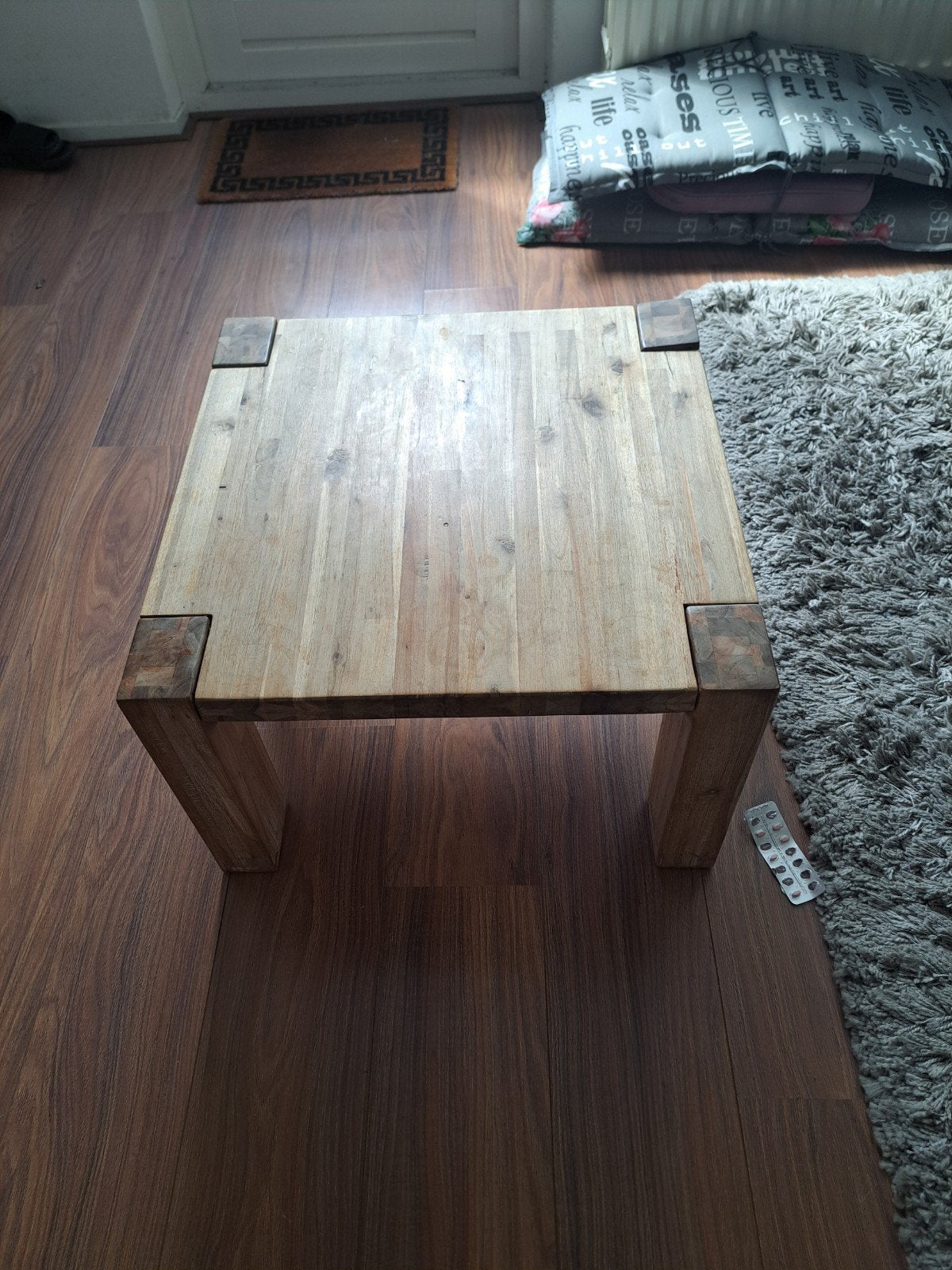 Teak houten salontafeltje, Huis en Inrichting, Tafels | Salontafels, Gebruikt, 50 tot 100 cm, Vierkant, Teakhout