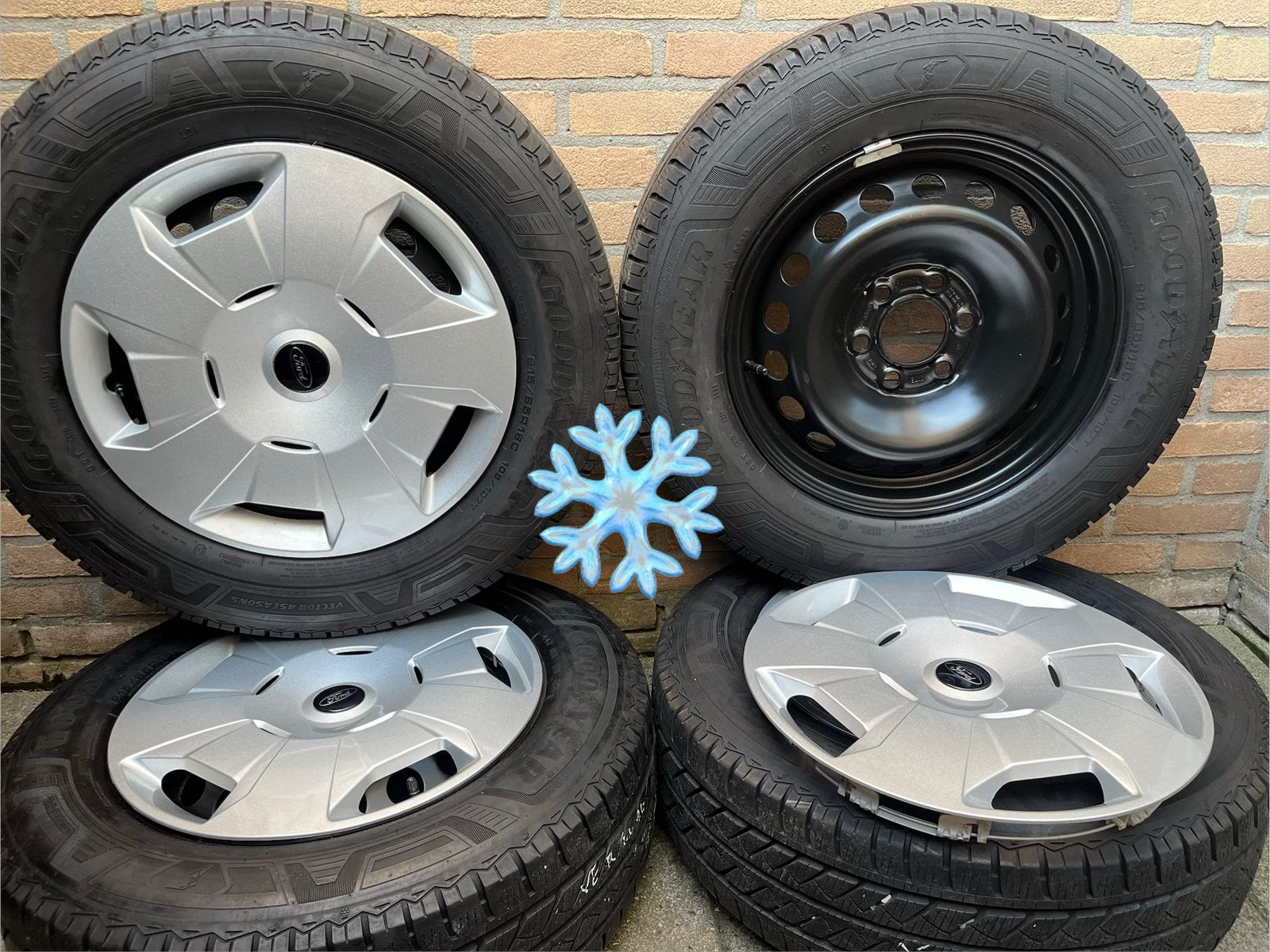 16” Ford Transit Custom VW T7 Goodyear wintetset TPMS, 16 inch, Banden en Velgen, Ophalen of Verzenden, All Season