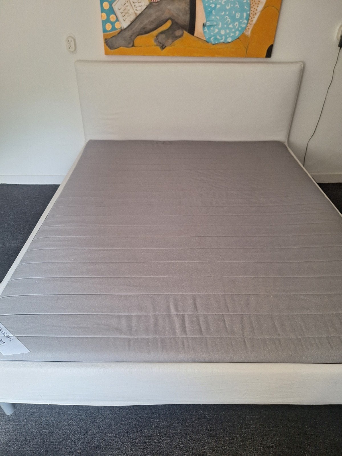 Tweepersoonsbed ikea matras 160x200, Ophalen, Wit, Tweepersoons, Zo goed als nieuw