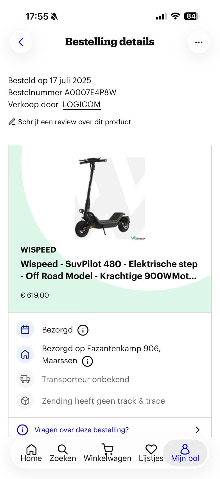 Suvpilot step, Ophalen, Elektrische step (E-scooter)
