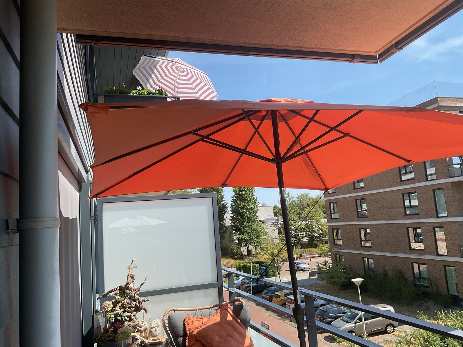 Garden Impressions Lotus Parasol 250x250 Copper - Kantelbaar, Ophalen, Kantelbaar, 2 tot 3 meter, Zo goed als nieuw