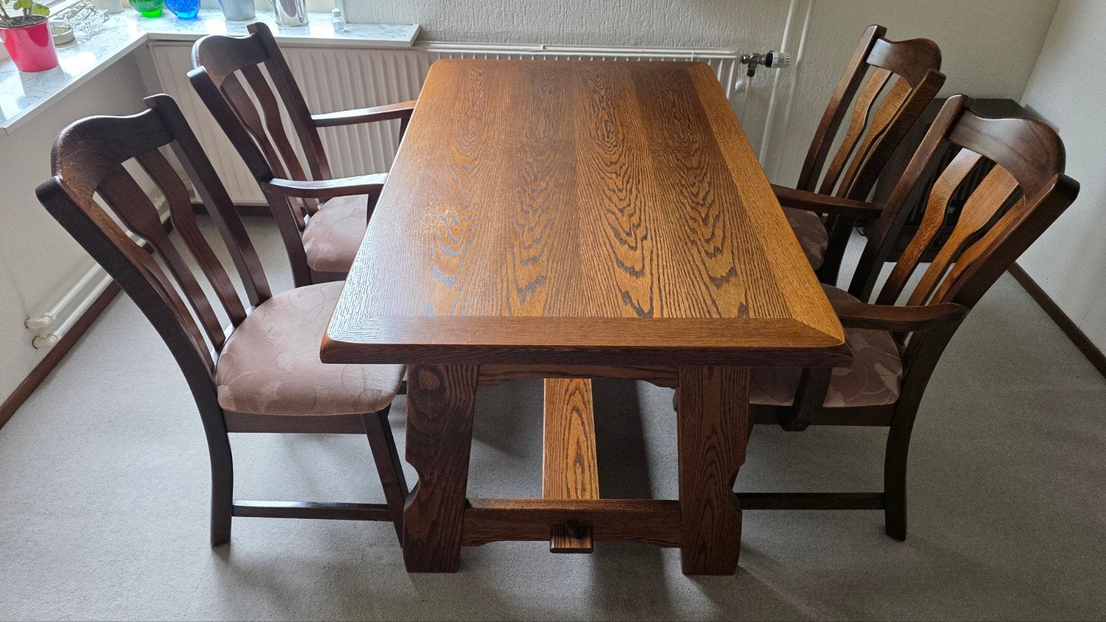 Eettafel met 4 stoelen, Ophalen, Gebruikt, 4 tot 6 stoelen