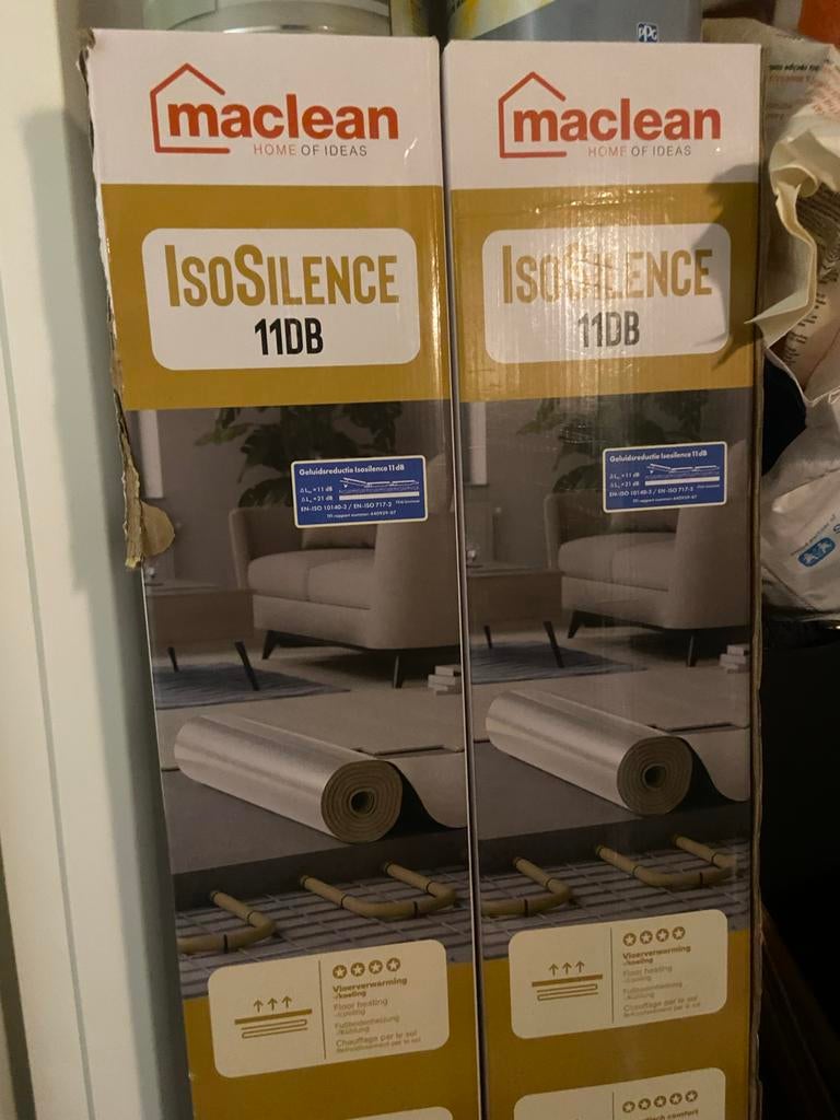 Maclean IsoSilence 11DB ondervloer isolatie (2x 7.5m²), Zonder vriesvak, 200 liter of meer, 60 cm of meer, Zo goed als nieuw