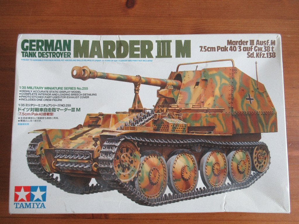 Marder III ausf. M  (Tamiya 1/35) + Aber Gun Barrel, Tank, 1:32 tot 1:50, Nieuw, Ophalen of Verzenden