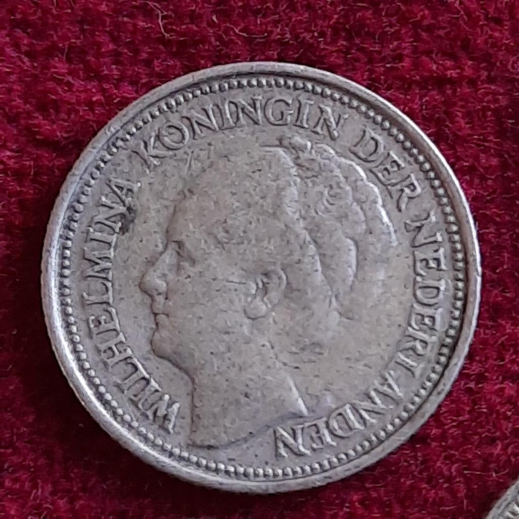 Vijf Zilveren Munten 10 Cent Kon. Wilhelmina 1935 t/m 1939, Verzenden, Koningin Wilhelmina, 10 cent