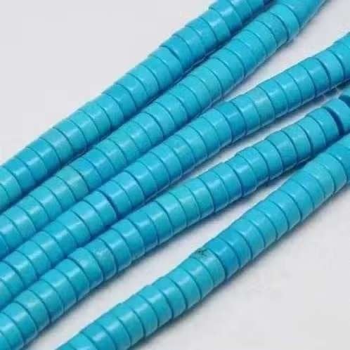 Streng Turquoise natuursteen -tussen- kraaltjes 4x2 mm, Ophalen of Verzenden, Nieuw, Kraal