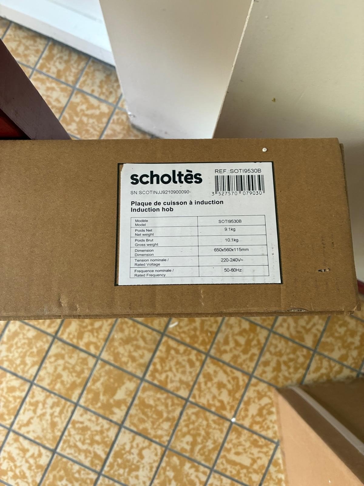 Inductiekookplaat zwart Scholtès nieuw!, Ophalen, Nieuw, 3 kookzones of minder, Energieklasse A of zuiniger