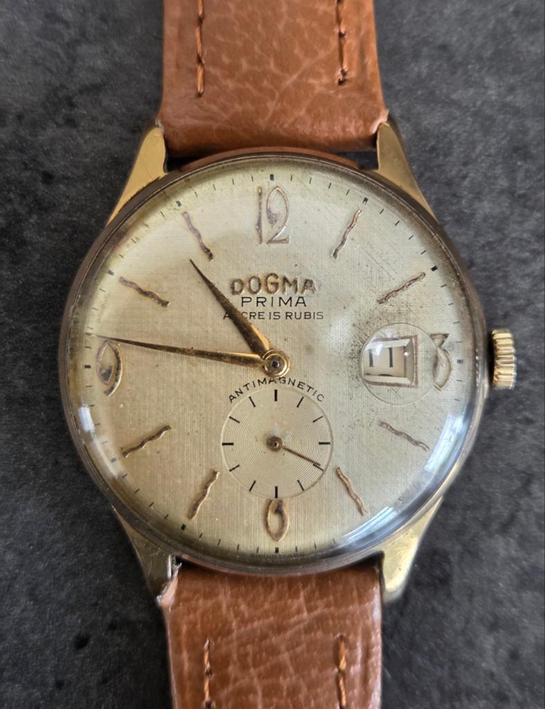 Dogma Prima jaren 60, Overige merken, Staal, Met bandje, Polshorloge