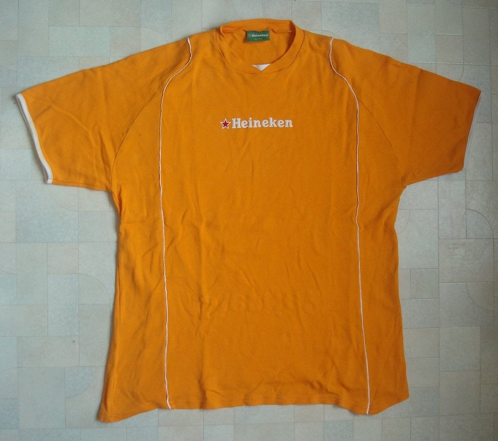 Oranje shirt 'Heineken' 'Biertje?', Ophalen, Gebruikt, Overige sporten, Shirt