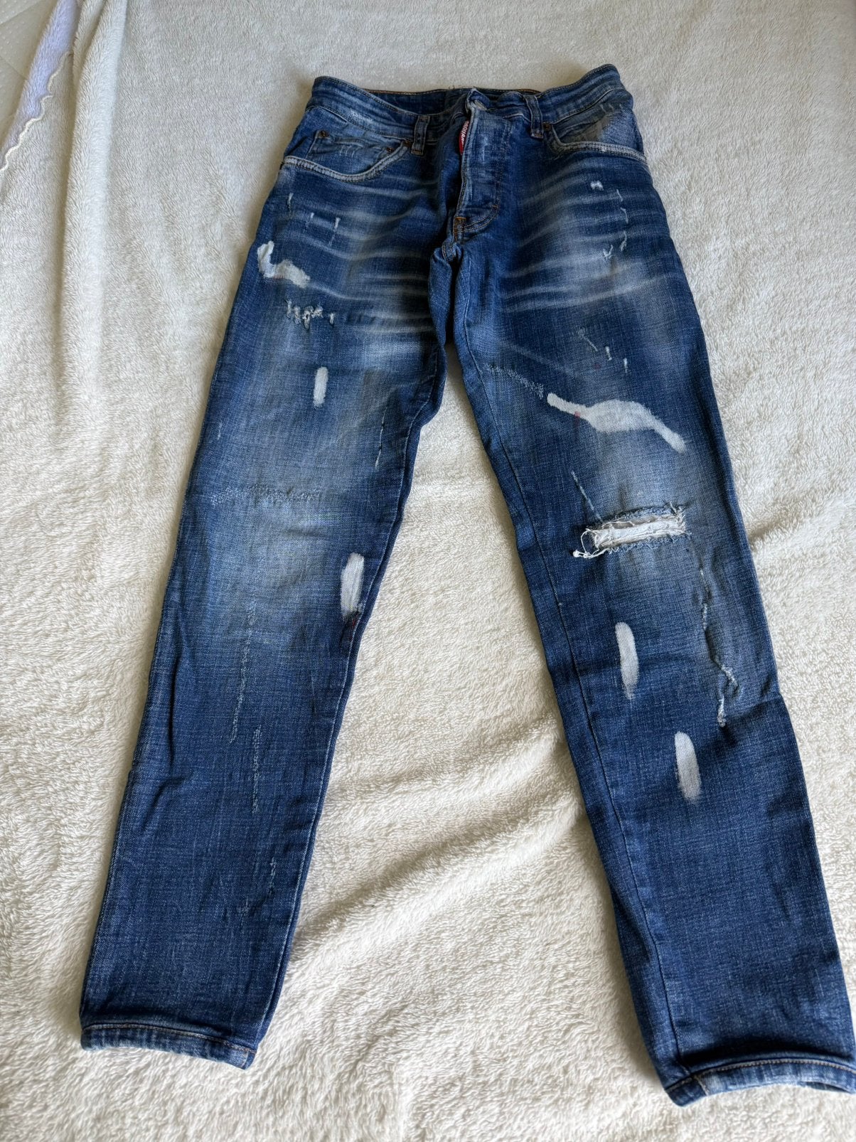 Spijkerbroek jongens Merk Dsquared2 Maat 44 - XS zgan, Ophalen of Verzenden, Zo goed als nieuw, Blauw, W32 (confectie 46) of kleiner
