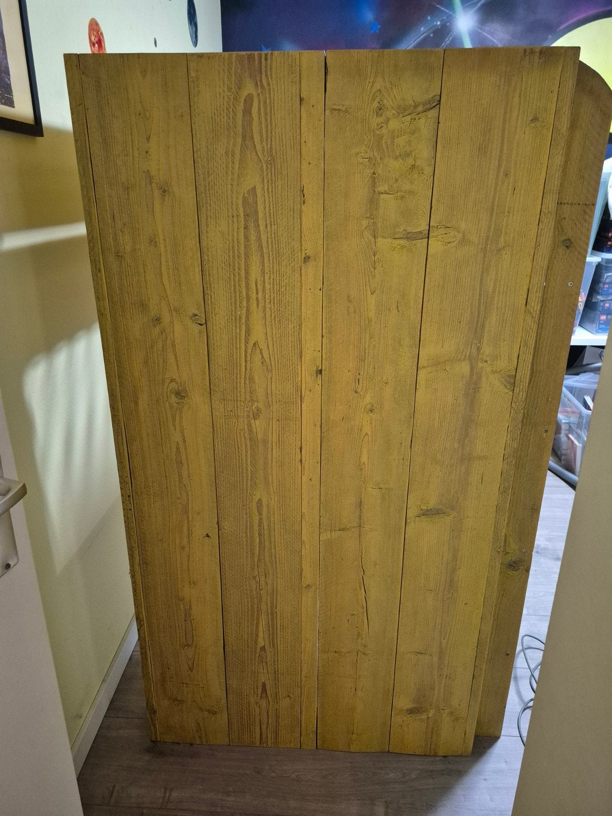 Stevige houten hoogslaper met bureau., Ophalen, Gebruikt, Eenpersoons, 90 cm