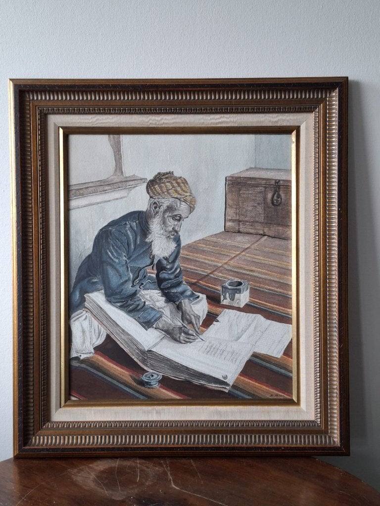 Gesigneerd schilderij B. Troll (1963) – Oosterse scène, Antiek en Kunst, Kunst | Schilderijen | Klassiek, Ophalen of Verzenden