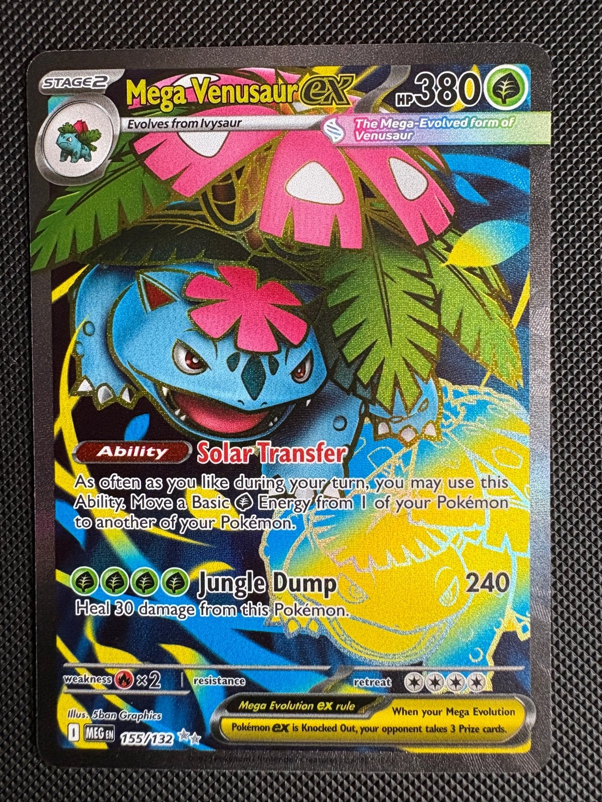 Mega Venusaur EX 155/132, Ophalen, Zo goed als nieuw, Losse kaart, Foil