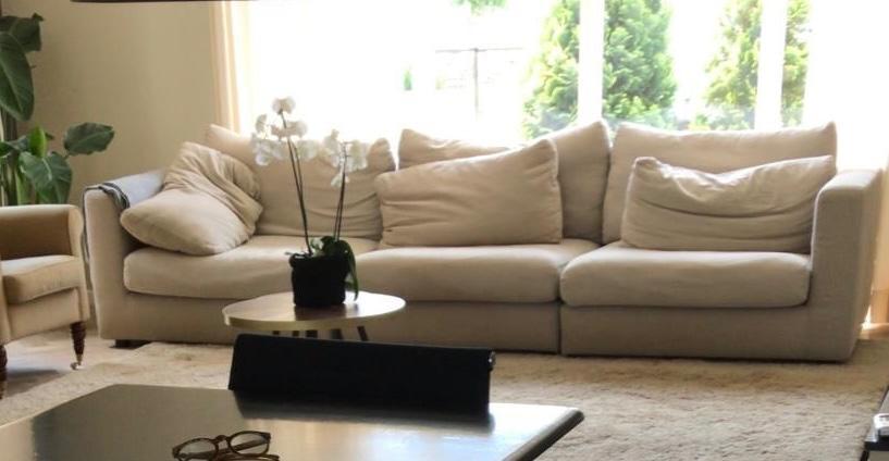 Loungebank, Huis en Inrichting, Banken | Bankstellen, Gebruikt, Rechte bank, Vierpersoons of meer, 250 tot 300 cm, 75 tot 100 cm
