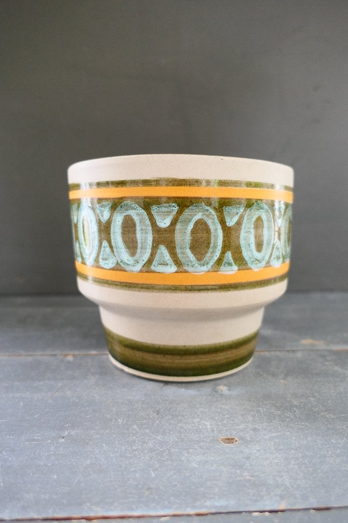Vintage Retro Bloempot - Diameter 18 cm, Hoogte 15 cm, Tuin en Terras, Rond, Binnen, Ophalen of Verzenden, Zo goed als nieuw