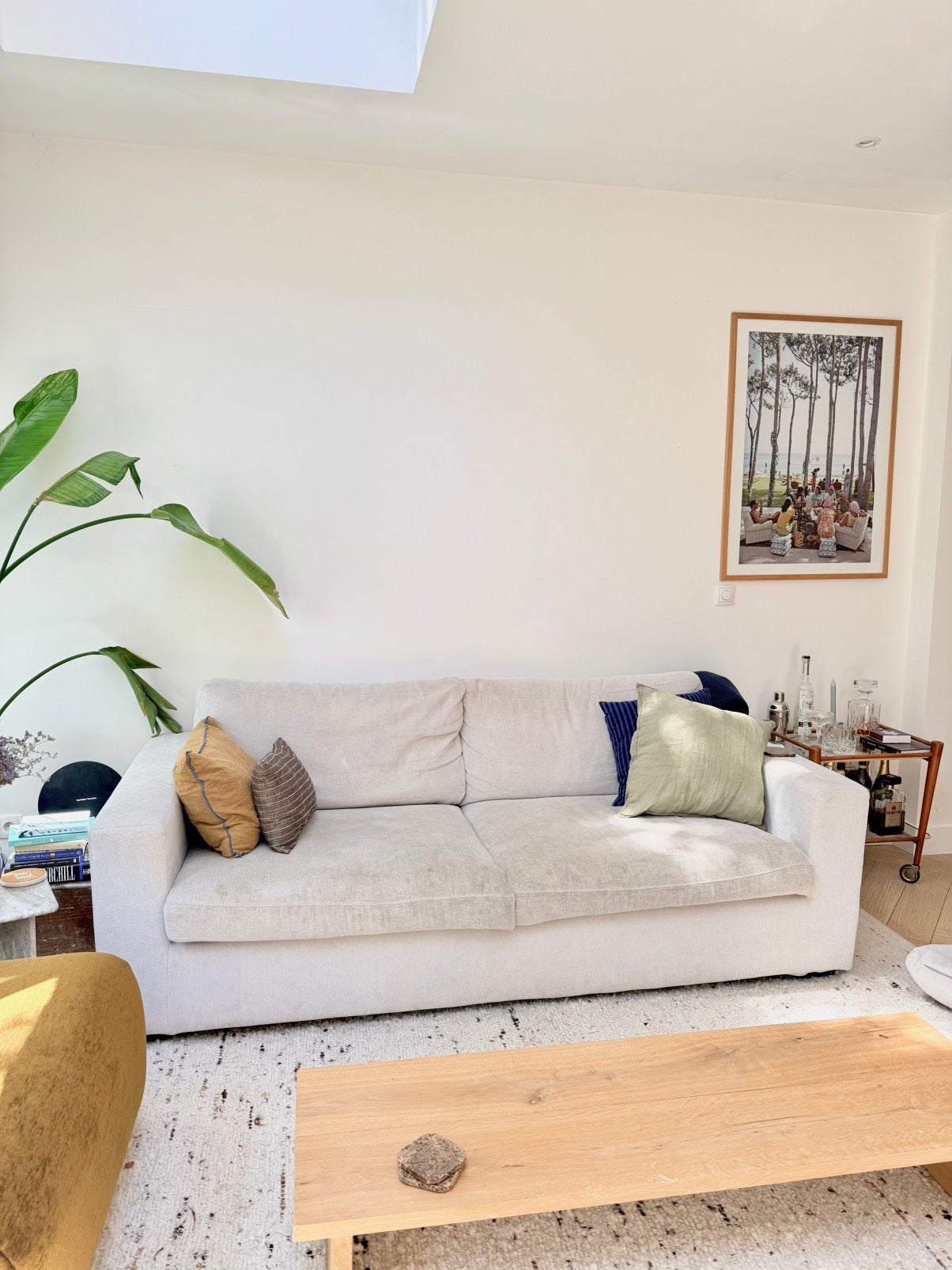 Mega comfortabele diepe bank, lichtgrijs, Decor Amsterdam, Ophalen of Verzenden, Zo goed als nieuw, Stof