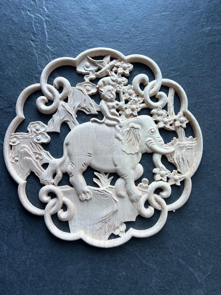 India houtsnijwerk ornament console applique olifant aap, Nieuw, Ophalen of Verzenden, Schipluidenlaan 20 5035KJ Tilburg, Bruin