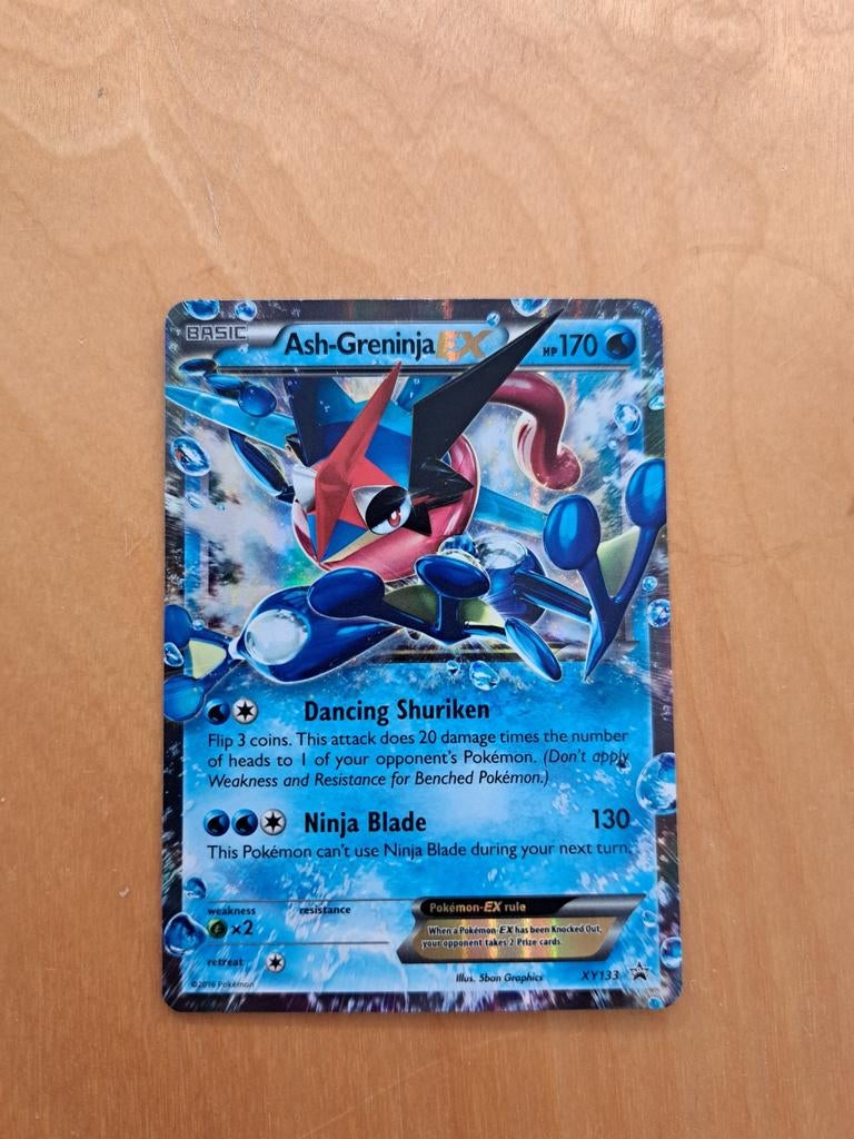 Pokemon Ash-Greninja, Ophalen of Verzenden, Zo goed als nieuw, Losse kaart, Foil