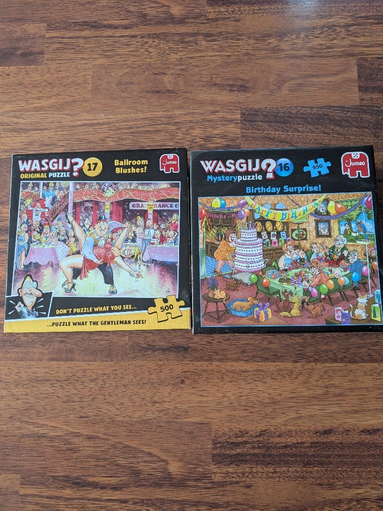 Wasgij Puzzels: Mystery 16 & Original 17 (2 stuks), Ophalen of Verzenden, 500 t/m 1500 stukjes, Gebruikt, Legpuzzel