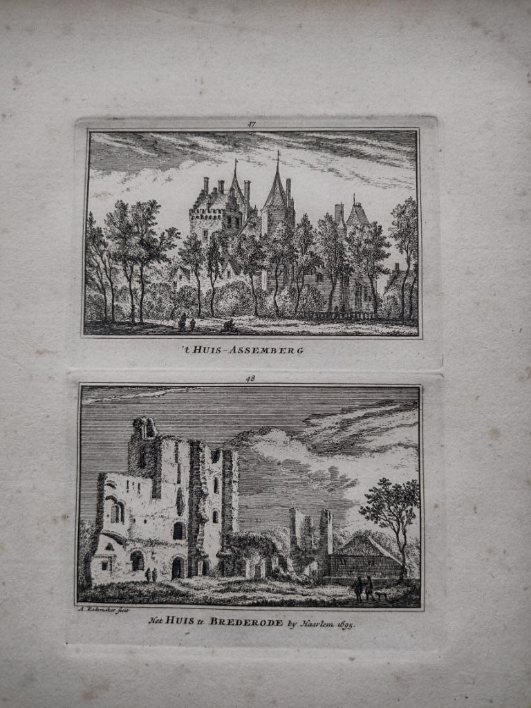 047/048 Heemskerk huis Assumburg en Brederode Gravure dl 3, Antiek en Kunst, Ophalen of Verzenden