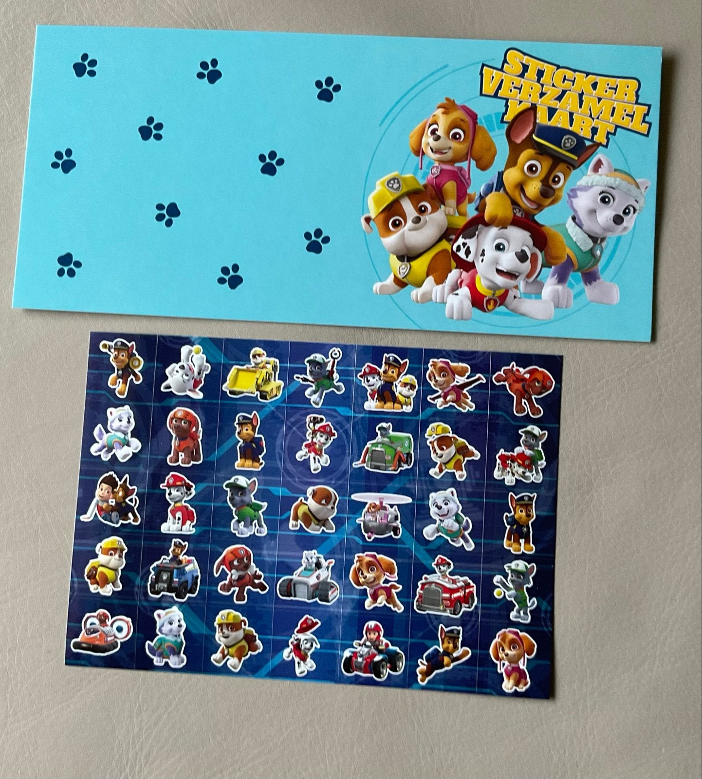 Paw Patrol Sticker Verzamelkaart met Stickers en Plaatjes, Ophalen of Verzenden, Nieuw, Stickers en Plaatjes