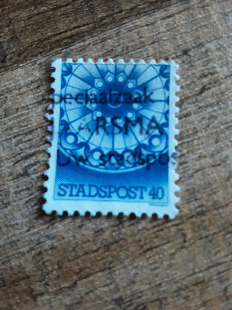 Streekpost Oss. Kerkvenster Rozet Blauw 40ct. ( gest), Ophalen of Verzenden