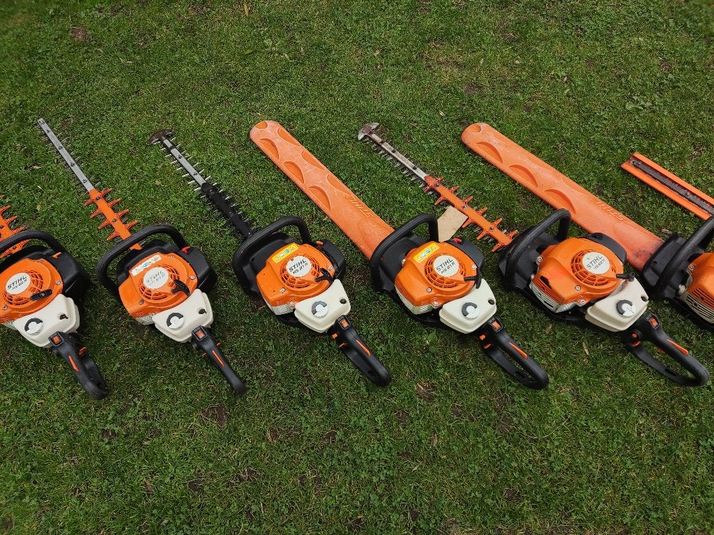 13 STIHL heggenscharen (typen HS45, HS80, HS81R en HS82R), Ophalen, Benzine, Gebruikt, Stihl