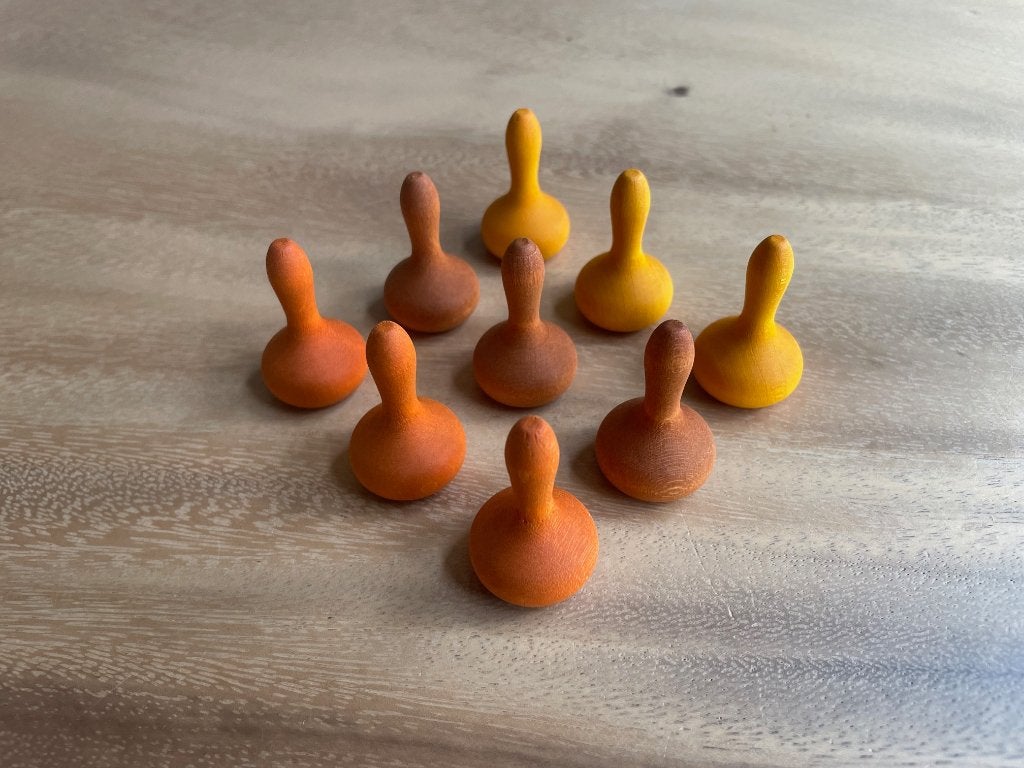 Grapat 9x oranje houten pompoenen in 3 tinten, NL, Nieuw, Ophalen of Verzenden, Info@handmadebycharlie.nl