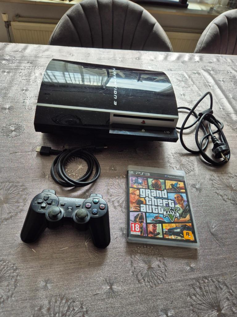 PlayStation 3  met Grand Theft Auto V en controller, Ophalen of Verzenden, 160 GB, Met 1 controller, Slim