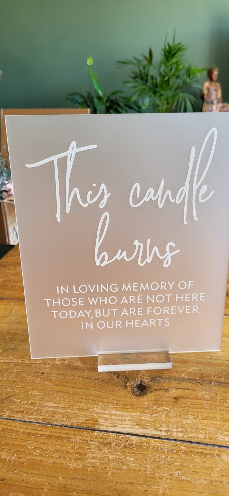 Herdenkingsbordje 'This Candle Burns' voor dierbaren, Ophalen of Verzenden